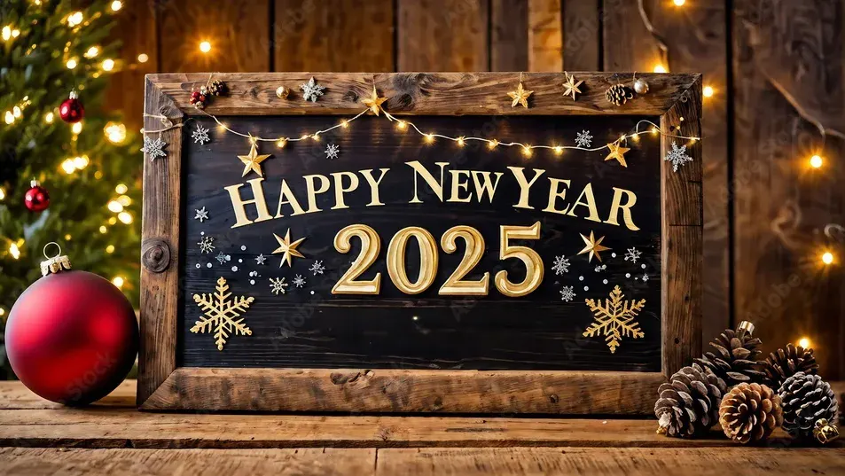 Happy New Year 2025 graphic from the workshop.