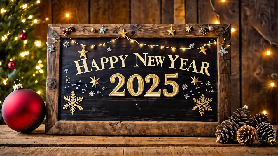 Happy New Year 2025 graphic from the workshop.